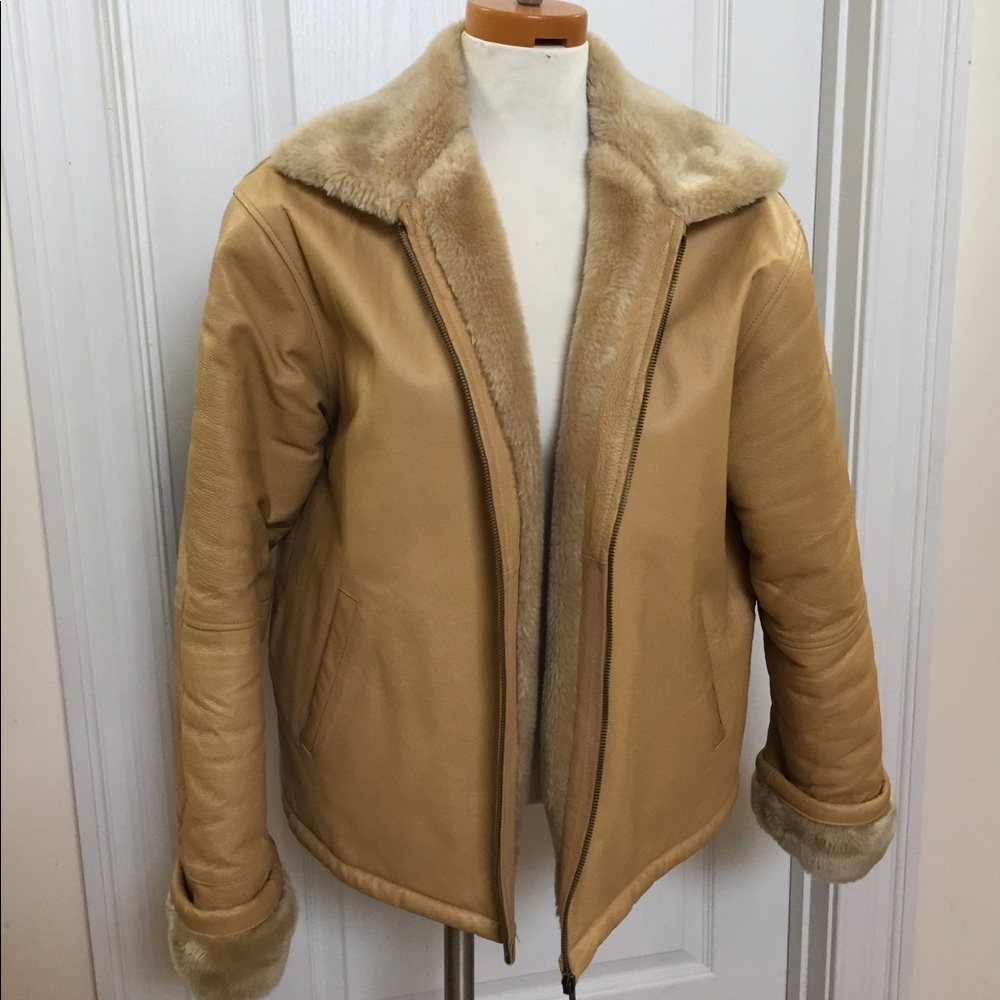 EUC Wilda Genuine Leather Very Warm Lined Coat